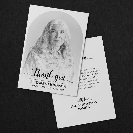 Elegant Funeral Memorial Bedankkaart