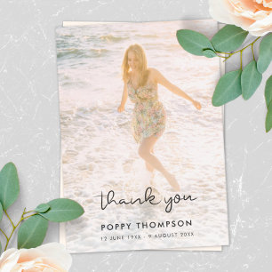 Elegant Funeral   Memorial Foto Chic Sympathie Bedankkaart