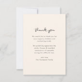 Elegant Funeral | Memorial Foto Chic Sympathie Bedankkaart (Achterkant)