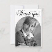 Elegant Funeral Memorial Foto: Dank u kaart (Voorkant)