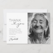 Elegant Funeral Memorial Foto: Dank u kaart (Voorkant)