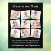 Elegant Funeral Memorial Keepslag 9 Foto Collage Raamsticker (Vel 3)