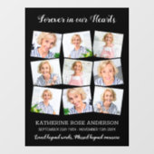 Elegant Funeral Memorial Keepslag 9 Foto Collage Raamsticker (Vel)