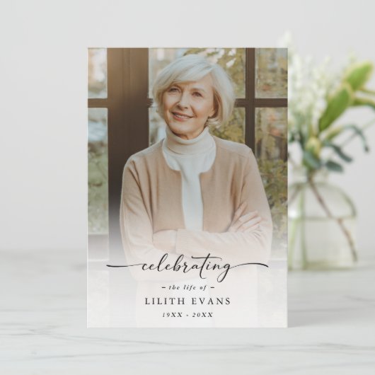 Elegant Funeral Memorial Order Of Service Photo Programmakaart (Staand voorkant)