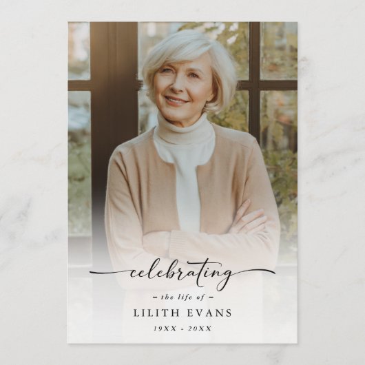 Elegant Funeral Memorial Order Of Service Photo Programmakaart (Voorkant)