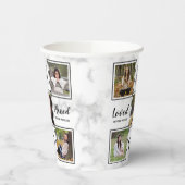 Elegant Funeral Memorial Personaliseert fotocollag Papieren Bekers (Links)