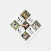 Elegant Funeral Memorial Personaliseert fotocollag Servet (Hoek)