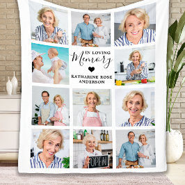 Elegant Funeral Memorial Personalized 11 Foto Fleece Deken