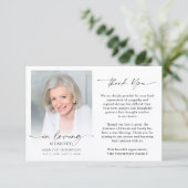 Elegant Funeral Memorial Photo In Loving Memory Bedankkaart (Staand voorkant)