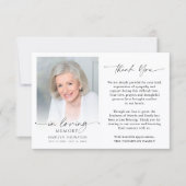 Elegant Funeral Memorial Photo In Loving Memory Bedankkaart (Voorkant)