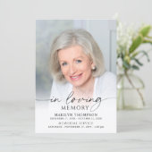 Elegant Funeral Memorial Photo In Loving Memory Kaart (Staand voorkant)