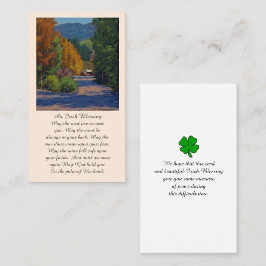 Elegant Funeral Memorial Service Kaart Visitekaartje (Voorkant / Achterkant)