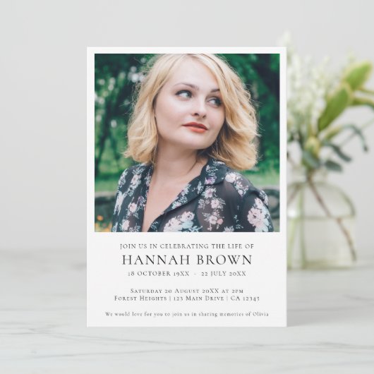 Elegant Funeral | Minimale viering van het leven Kaart (Staand voorkant)