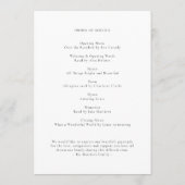 Elegant Funeral | Minimale viering van het leven Programmakaart (Achterkant)