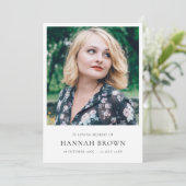 Elegant Funeral | Minimale viering van het leven Programmakaart (Staand voorkant)