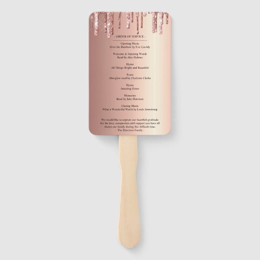 Elegant Funeral | Moderne feestdag Handwaaier (Achterkant)