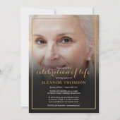 Elegant Funeral Photo Celebration of Life Kaart (Voorkant)