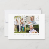 Elegant Funeral Photo Collage Custom Message  Bedankkaart (Achterkant)