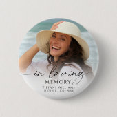 Elegant Funeral Photo In Loving Memory Keepsake Ronde Button 5,7 Cm (Voorkant)