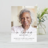 Elegant Funeral Photo In Loving Memory Program Programmakaart (Staand voorkant)