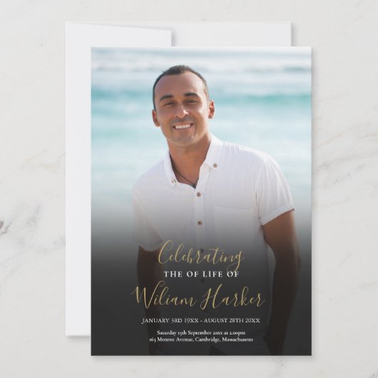 Elegant Funeral Photo Order of Service Programme (Voorkant)