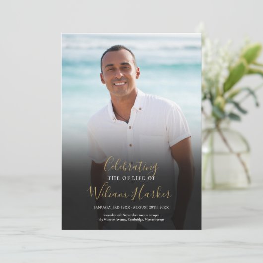 Elegant Funeral Photo Order of Service Programme (Staand voorkant)