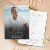 Elegant Funeral Photo Order of Service Programme