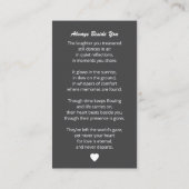 Elegant Funeral Photo Sympathy Memorial Prayer Visitekaartje (Achterkant)