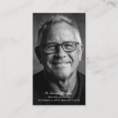 Elegant Funeral Photo Sympathy Memorial Prayer Visitekaartje (Voorkant)