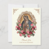 Elegant Funeral Sympathie Guadalupe Dank je wel Bedankkaart (Voorkant)