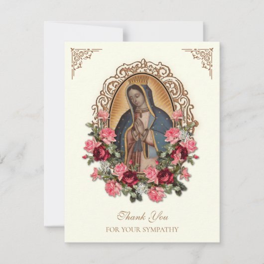 Elegant Funeral Sympathie Guadalupe Dank je wel Bedankkaart (Voorkant)