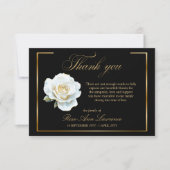 Elegant Funeral White Rose Gold Frame Bedankkaart (Voorkant)