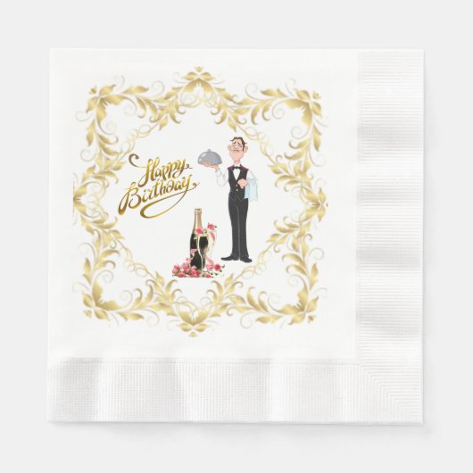 Elegant Funny Butler Paper Servet (Voorkant)