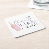 Elegant Funny Cheers Wine-klokfeest Kartonnen Onderzetters (Schuin)