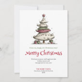 Elegant Funny Christmas Tree Hand Drawn Design Feestdagenkaart (Voorkant)