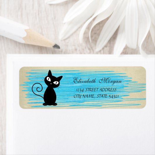 Elegant Funny Cute Cat Label (Insitu)