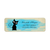Elegant Funny Cute Cat Label (Voorkant)