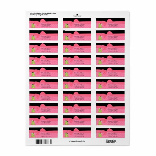 Elegant Funny Cute Frog Label (Full Sheet)