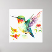 Elegant Funny Cute Hummingbird for Bird Lovers on Canvas Afdruk (Voorkant)