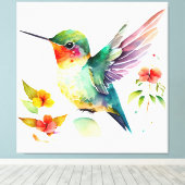 Elegant Funny Cute Hummingbird for Bird Lovers on Canvas Afdruk (Insitu (Houten vloer))