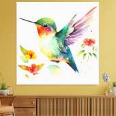 Elegant Funny Cute Hummingbird for Bird Lovers on Canvas Afdruk (Insitu (Woonkamer))