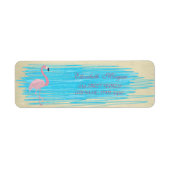 Elegant Funny Cute Pink Flamingo Label (Voorkant)