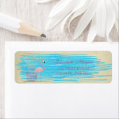 Elegant Funny Cute Pink Flamingo, Pineappeletiket Etiket (Insitu)