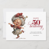 Elegant Funny Lady 50th Birthday Humor Greeting   Kaart (Voorkant)