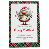 Elegant Funny Santa Classic Christmas Gift Bag Medium Cadeauzakje (Voorkant)