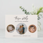 Elegant Funny Unique Childhood Photo Weduwschap Save The Date (Staand voorkant)