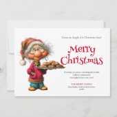 Elegant Funny Woman Comic Christmas Editable Card Feestdagenkaart (Voorkant)