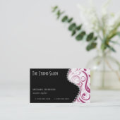 Elegant Fuschia Swirly Visitekaartje (Staand voorkant)