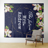 Elegant future mevrouw marvy blue floral golden gl wandkleed (In Situ (horizontaal))