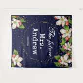 Elegant future mevrouw marvy blue floral golden gl wandkleed (Voorkant (horizontaal))